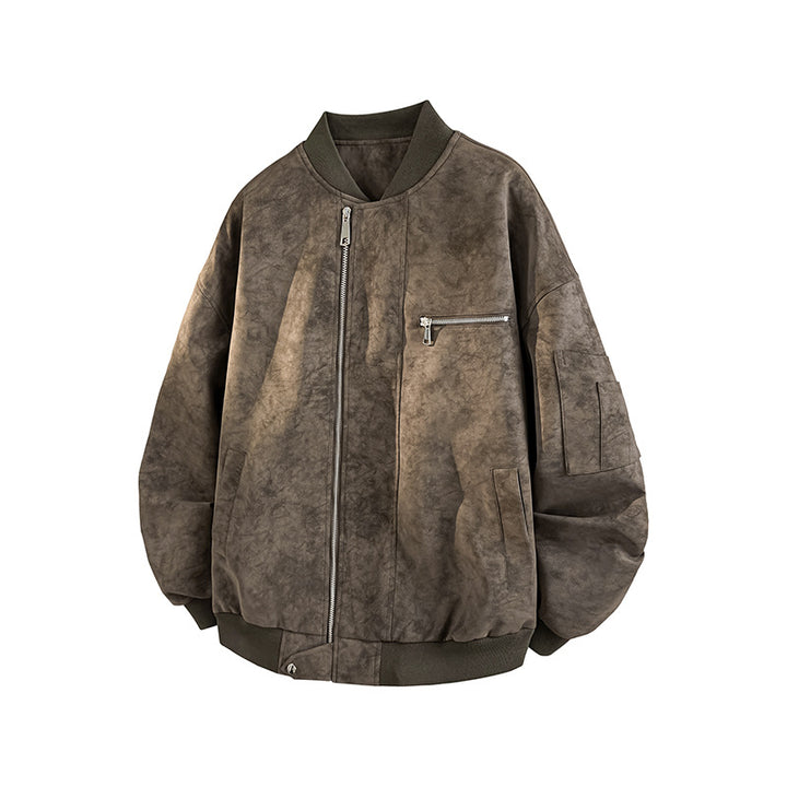 Herren lässige Oversized-Bomberjacke aus strapazierfähigem Material mit praktischen Taschen Echoarchiv