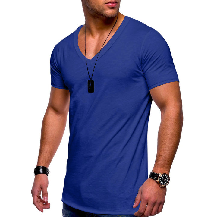 Herren nan V-Ausschnitt T‑Shirt aus feinem Jersey mit schmaler Silhouette und flachen Nähten Echo Archiv