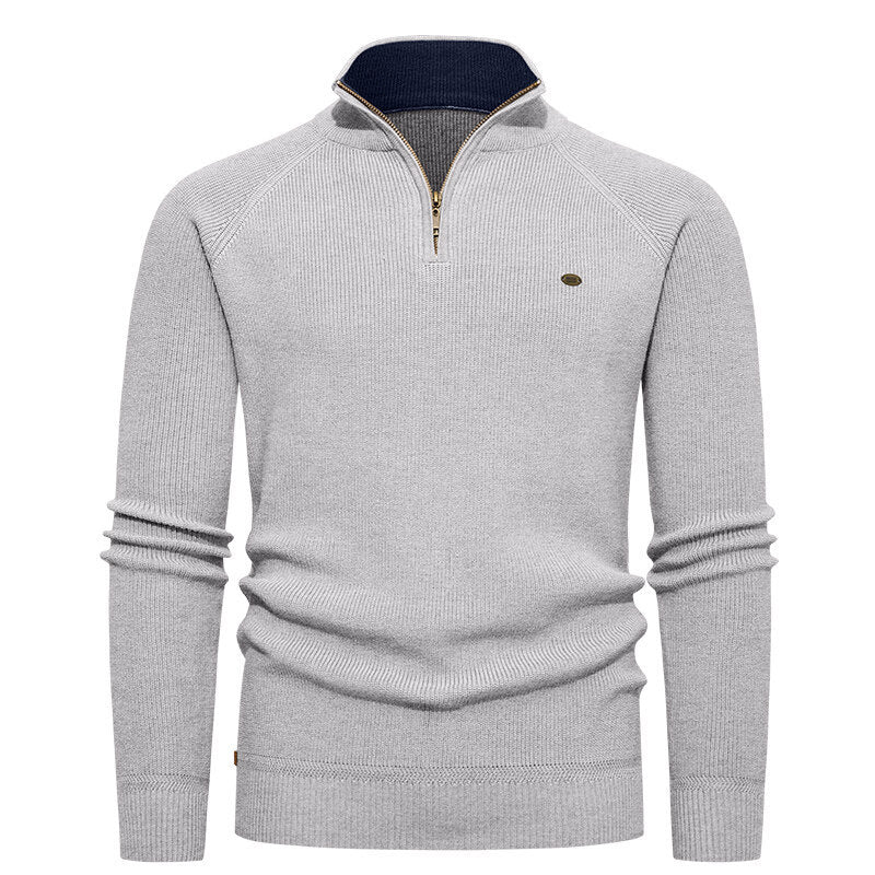 Herren Strickpullover mit Stehkragen und Reißverschluss Echoarchiv