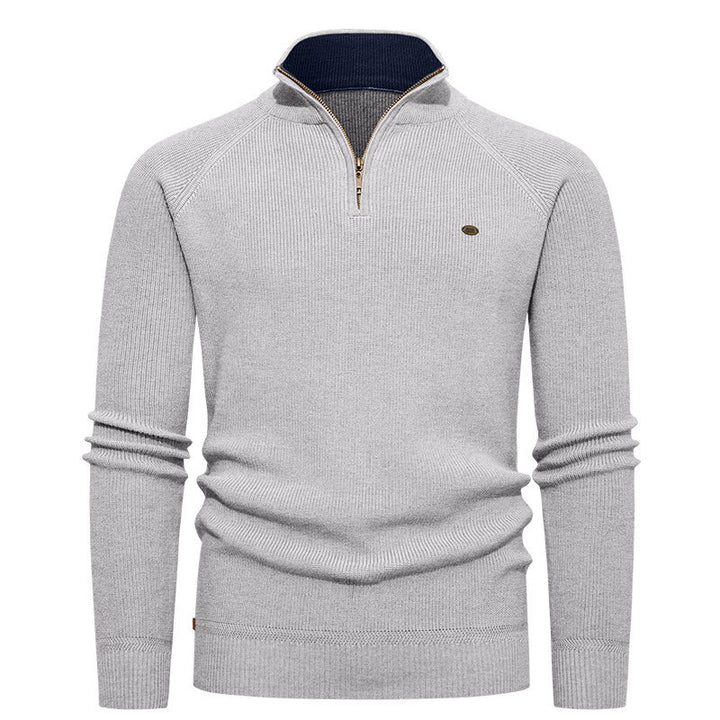 Herren Strickpullover mit Stehkragen und Reißverschluss Echoarchiv