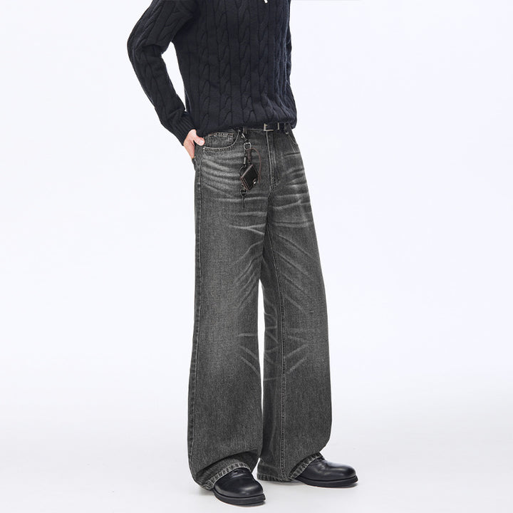 Herren Extraweite Vintage-Denim Baggy-Jeans mit tiefem Schritt und verlängertem Saum Echo Archiv