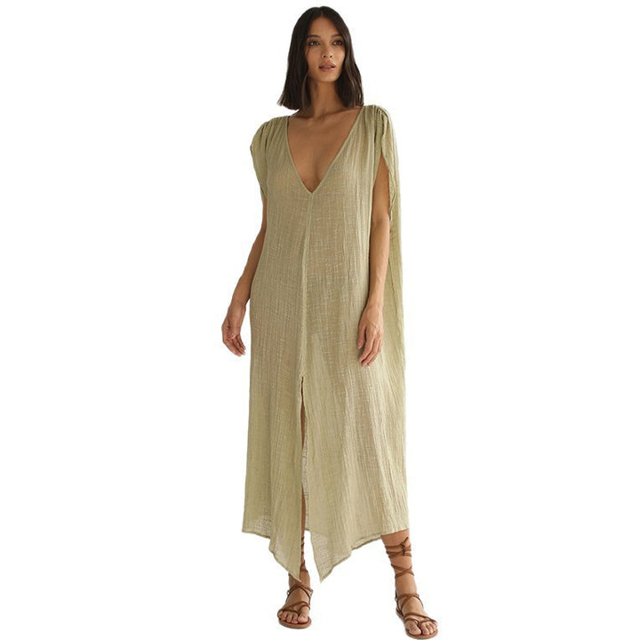 Damen luftiges Strandkleid mit Bindegürtel Echo Archiv