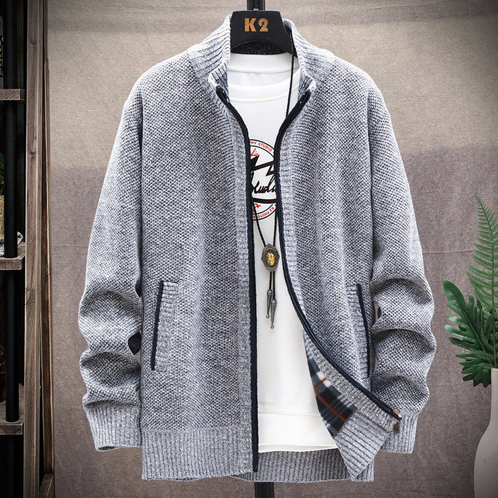 Herren Strickjacke mit Stehkragen und Taschen Echoarchiv