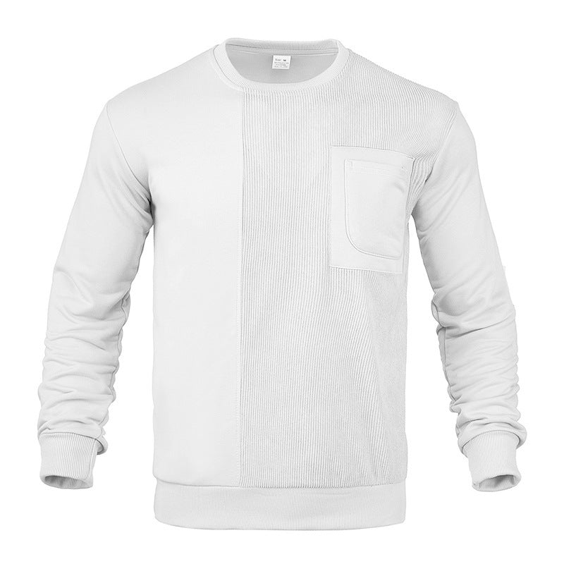 Herren stylisches Sweatshirt mit innovativer Textur und praktischer Brusttasche Echoarchiv