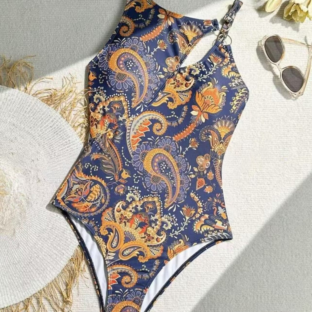 Damen Eleganter Einteiler Badeanzug mit asymmetrischem Design Echo Archiv