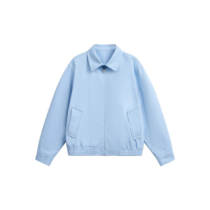 Unisex Leichte Boxy-Blousonjacke mit Hemdkragen und verdecktem Reißverschluss Echoarchiv