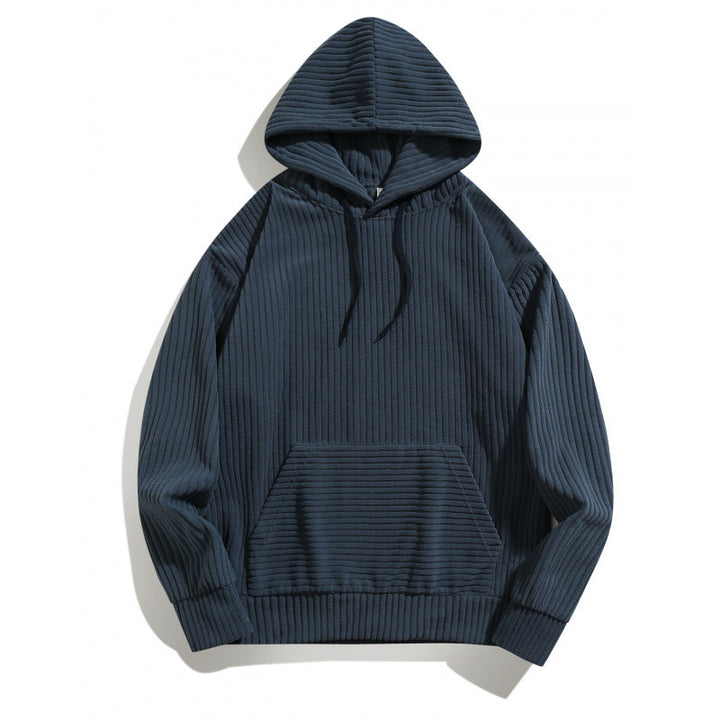Herren lässiger Hoodie mit strukturiertem Rippenmuster und praktischen Taschen Echoarchiv