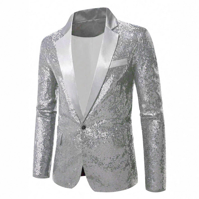 Herren Glamouröser Pailletten-Anzugblazer Echoarchiv