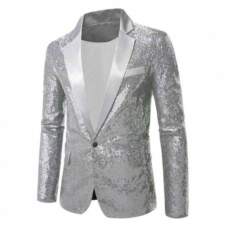 Herren Glamouröser Pailletten-Anzugblazer Echoarchiv