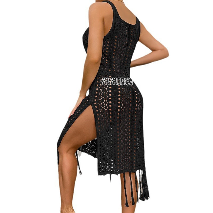 Damen Sommerliches Häkelkleid mit Fransen und seitlichem Schlitz Echo Archiv