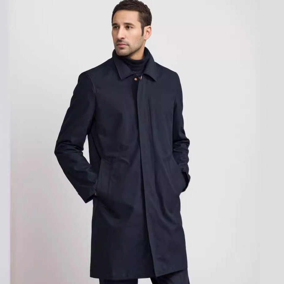 Herren eleganter Übergangsmantel mit praktischen Taschen und modernem Kragen Echoarchiv