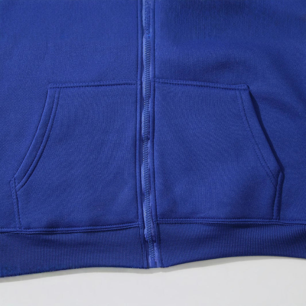 Herren Slim-Fit Kapuzensweatjacke mit mittigem Reißverschluss, doppellagiger Kapuze und praktischen Eingrifftaschen – Cavarno