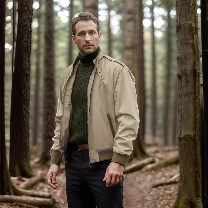 Herren lässige Windbreaker-Jacke mit hohem Kragen Echoarchiv