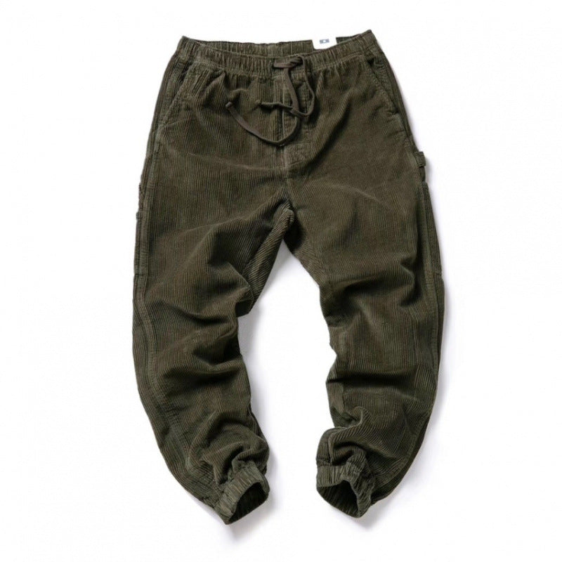 Herren lässige Cord-Hose mit verstellbarem Bund und praktischen Seitentaschen Echoarchiv