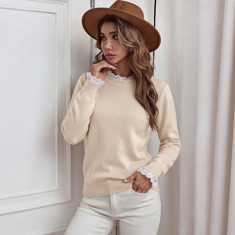 Damen Eleganter Pullover mit Spitzendetails Echo Archiv