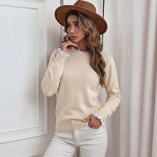 Damen Eleganter Pullover mit Spitzendetails Echo Archiv