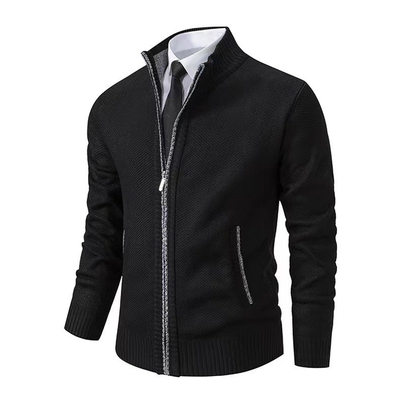 Herren nan Strickjacke mit Stehkragen und verdecktem Reißverschluss Echo Archiv