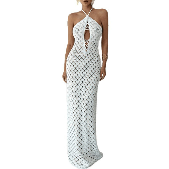 Damen Häkel-Maxi-Kleid mit innovativem Ausschnitt und seitlichen Cut-Outs Echo Archiv
