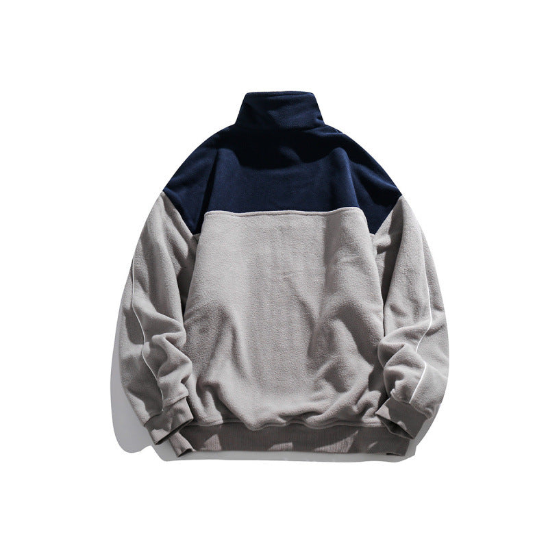 Unisex Oversize-Fleece-Halbzip-Pullover mit hohem Kragen und Raglanärmeln Echo Archiv