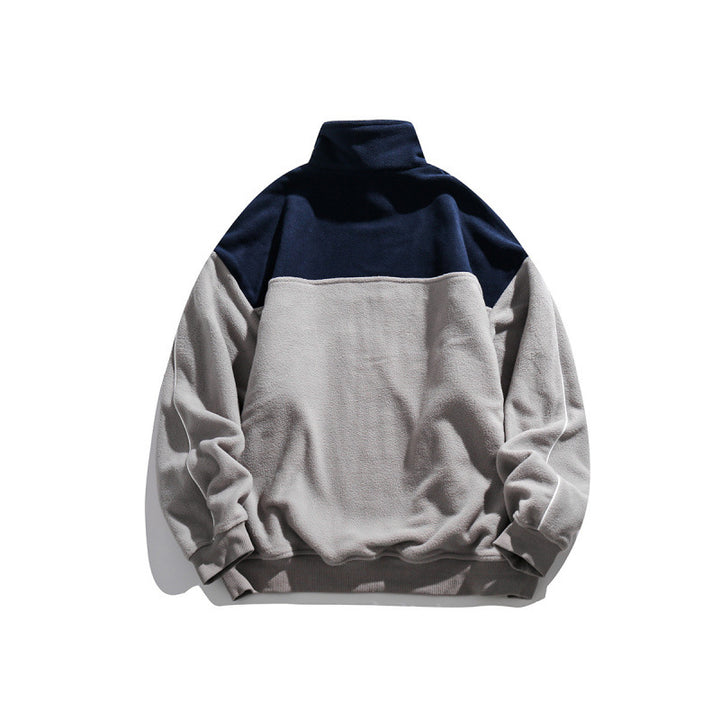 Unisex Oversize-Fleece-Halbzip-Pullover mit hohem Kragen und Raglanärmeln Echo Archiv
