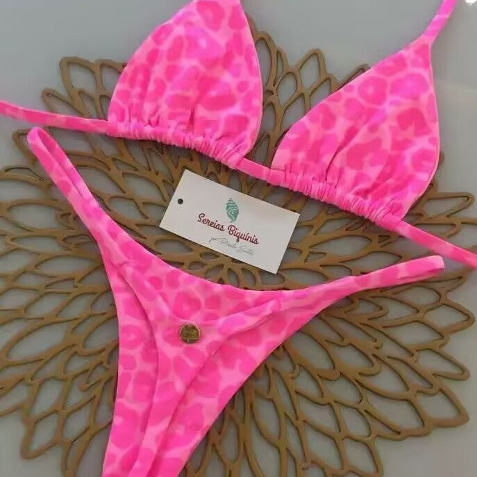 Damen Triangel-Bikini-Set mit floralen Mustern und verstellbaren Trägern Echo Archiv