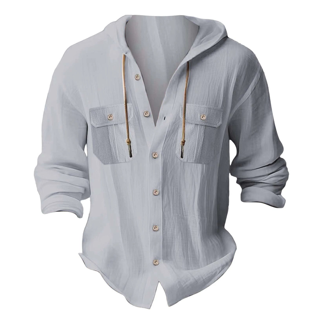 Herren lässiges Kapuzenshirt mit Brusttaschen und innovativem Stoff Echoarchiv