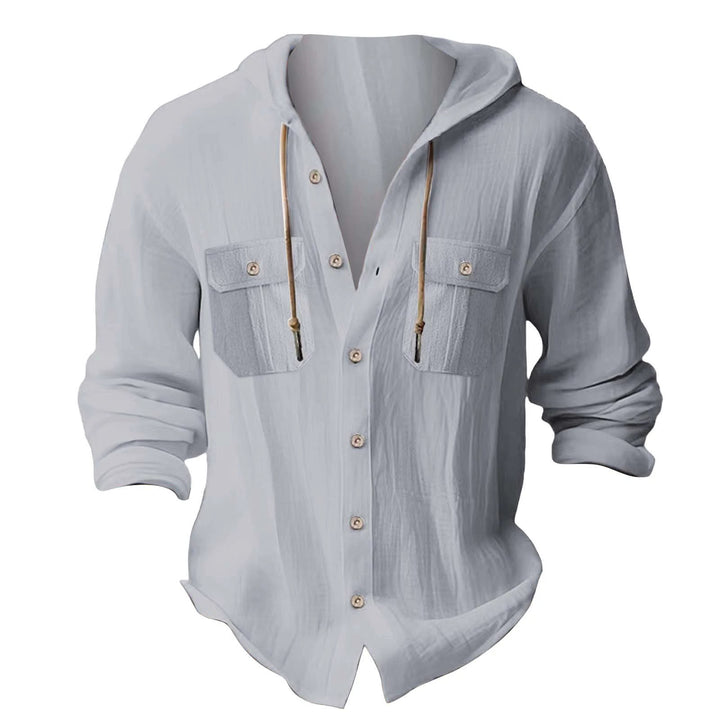 Herren lässiges Kapuzenshirt mit Brusttaschen und innovativem Stoff Echoarchiv