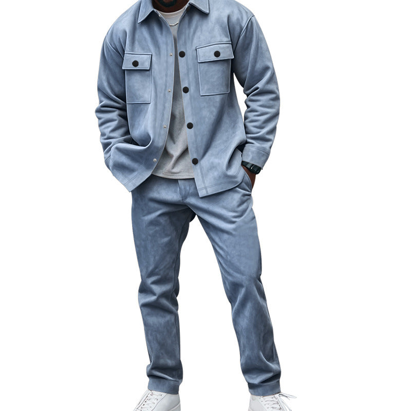 Herren lässiges Hemd- und Hose-Set aus weichem Material mit praktischen Taschen Echoarchiv