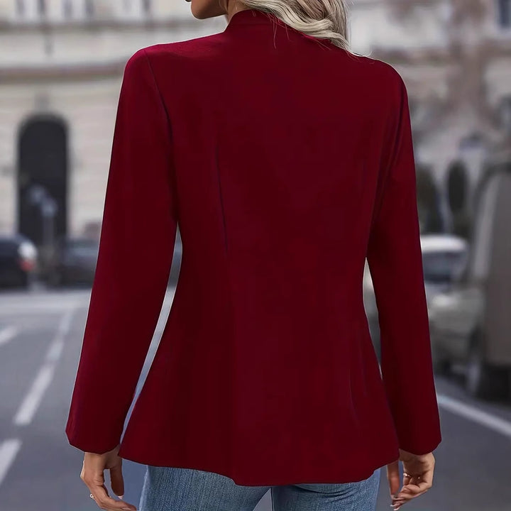 Damen nan taillierter Longblazer mit Stehkragen, dekorativer Metallknopfleiste und 3/4-Ärmeln Echo Archiv