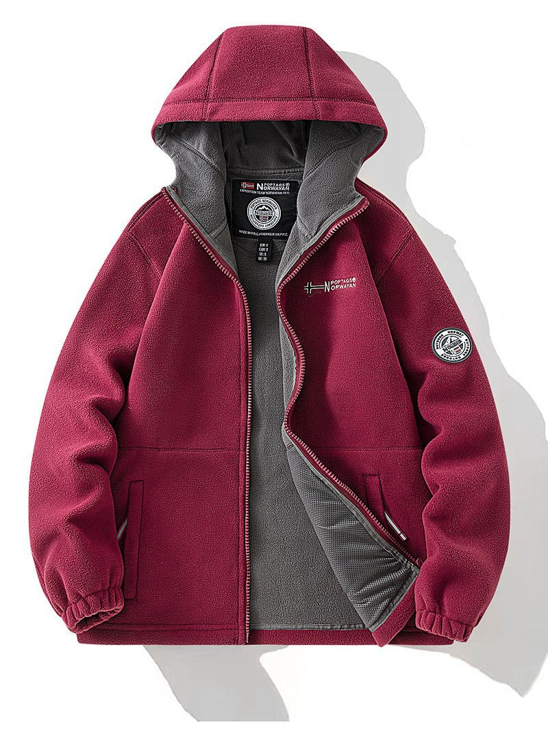 Unisex Kapuzen-Fleecejacke mit wärmender Microfleece-Innenlage, durchgehendem Reißverschluss und elastischen Bündchen Echo Archiv