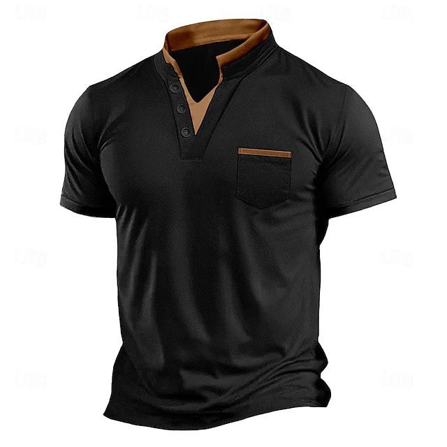 Herren Poloshirt mit kurzer Knopfleiste und Brusttasche Echoarchiv