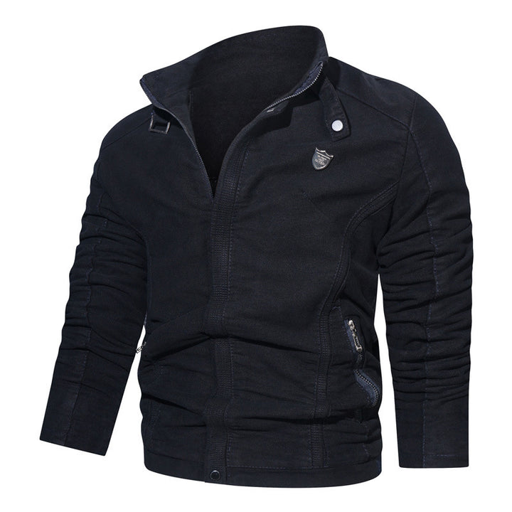 Herren Wildleder-Optik Zip-Blouson im Worker-Cut mit Stehkragen Echoarchiv