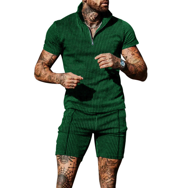 Herren modisches Kurzarm Jumpsuit mit Reißverschluss Echoarchiv