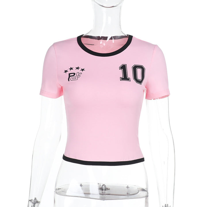 Damen Sportliches Cropped T-Shirt Echo Archiv