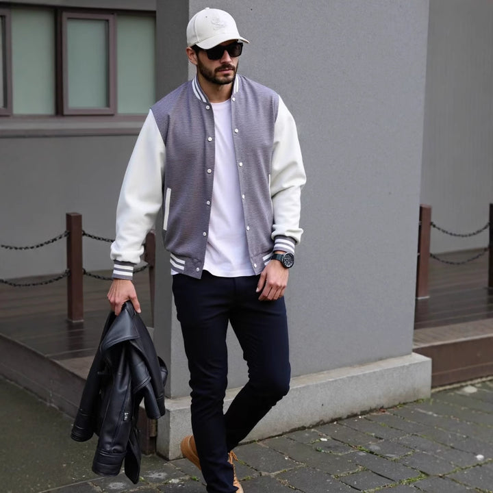 Herren Varsity-Jacke mit kontrastierenden Ärmeln Echoarchiv