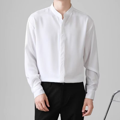 Herren Elegantes Stehkragenhemd – Tianoro