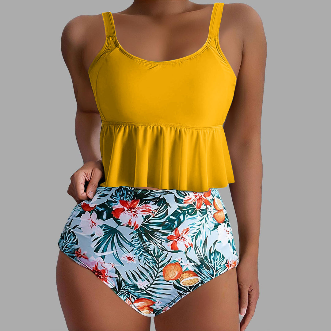 Damen Tankini-Set mit floralen Akzenten und Rüschen Echo Archiv