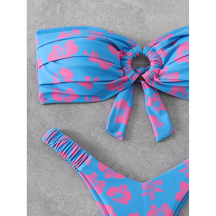 Damen Bandeau-Bikini mit raffiniertem Blumenmuster Echo Archiv