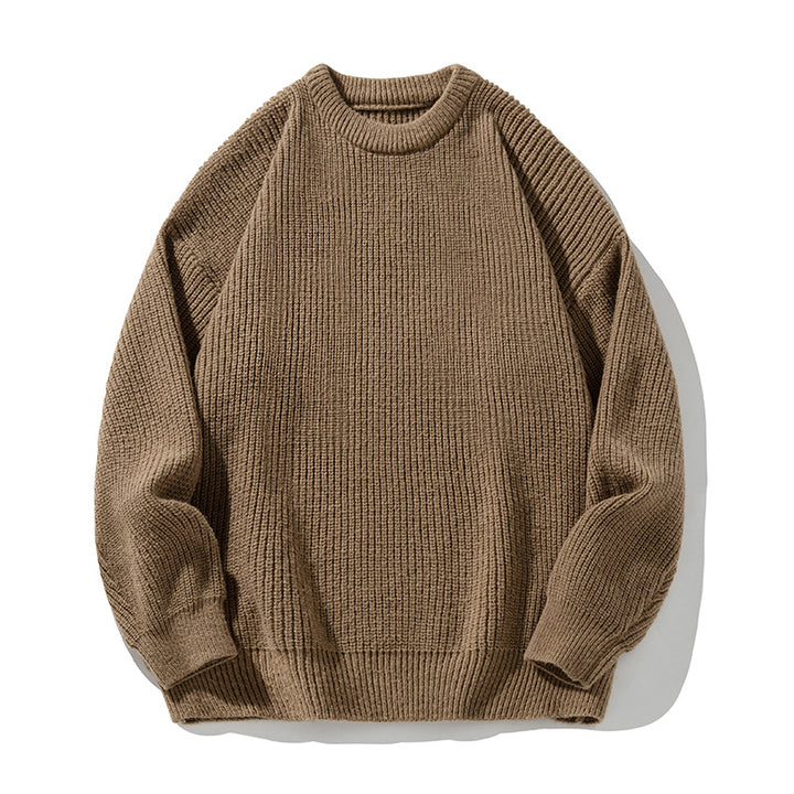 Unisex Grobstrick-Rundhalspullover mit Drop-Shoulder und markanter Rippenstruktur Echo Archiv