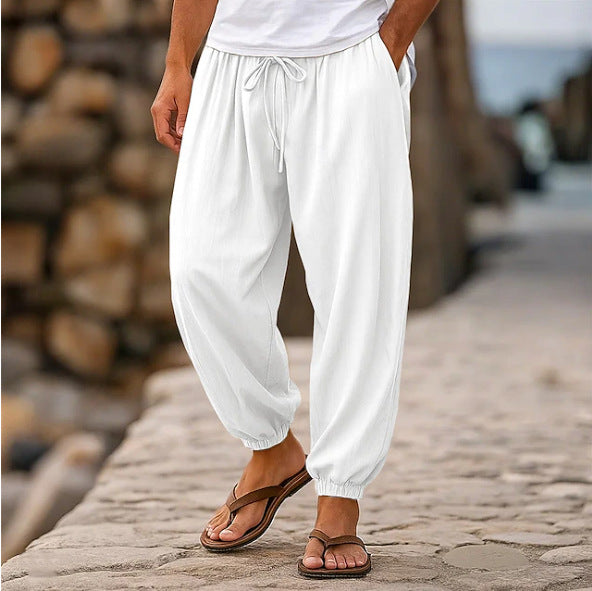 Herren luftige Freizeithose mit elastischem Bund und seitlichen Taschen Echoarchiv