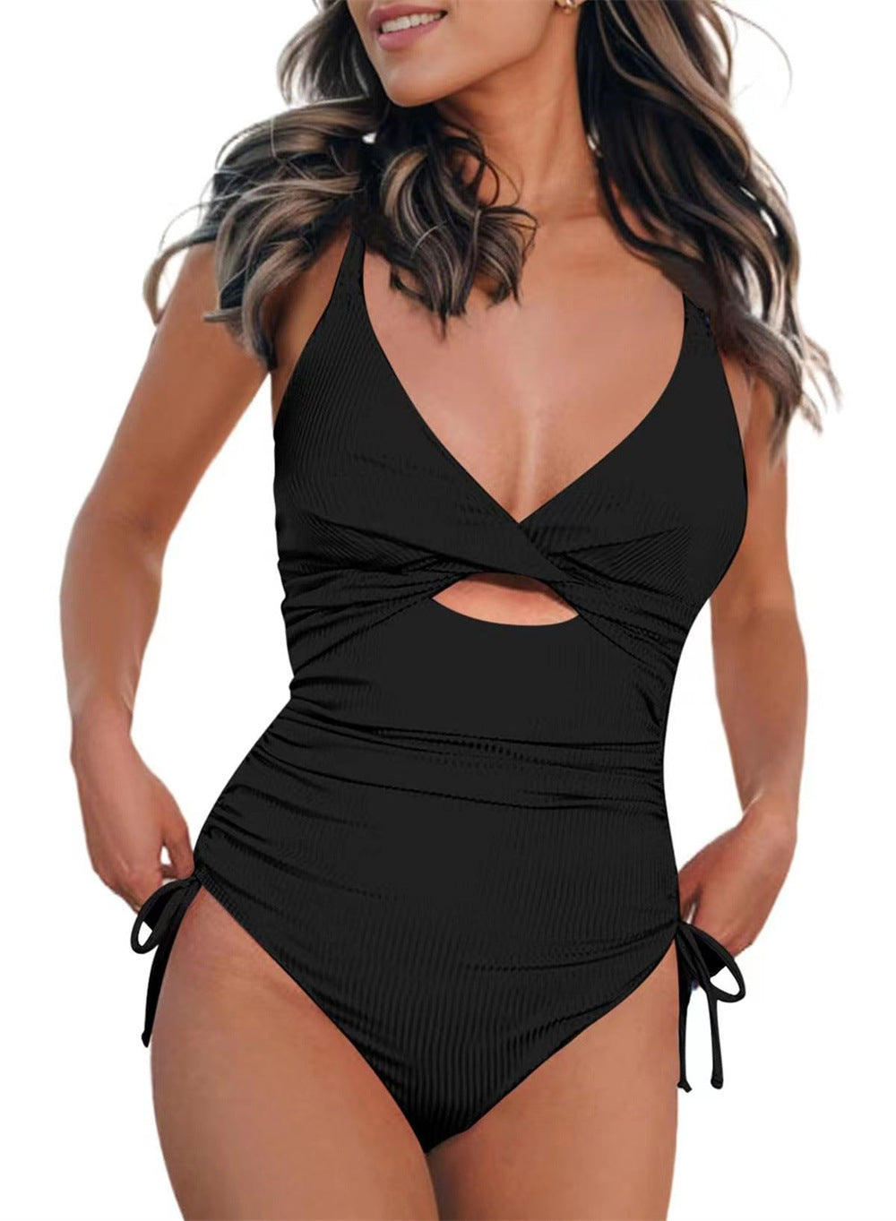 Damen Einteiler-Badeanzug mit raffiniertem Cut-Out und verstellbaren Bändern Echo Archiv
