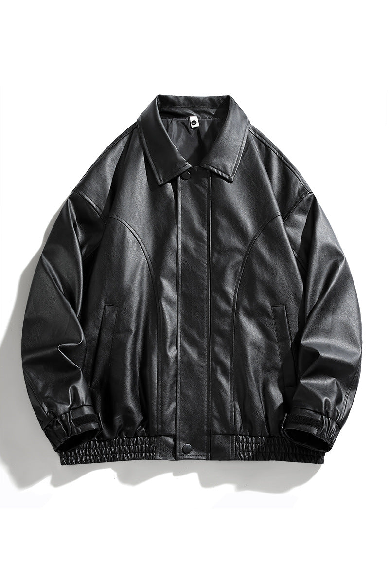 Herren elegante oversized Kunstlederjacke Echoarchiv