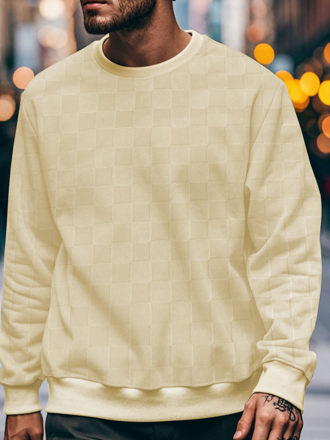 Herren Sweatshirt mit modernem Strukturdessin Echoarchiv