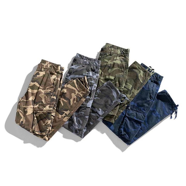 Herren Camouflage-Cargo-Hose im Loose-Fit mit Multifachtaschen, Tunnelzug und verstellbaren Beinabschlüssen Echo Archiv
