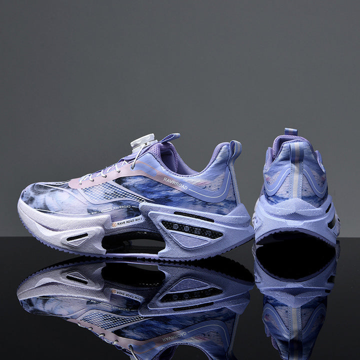 Damen gedämpfte Fashion-Plateau-Sneaker mit sichtbarer Luftkammersohle und elastischem Schaft Echo Archiv
