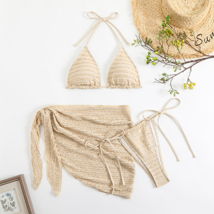 Damen Triangel-Bikini mit rüschendetails und modischer Wickelrock-Optik Echo Archiv