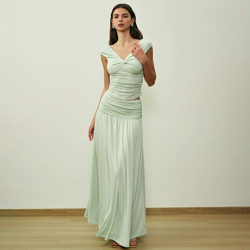 Damen Langarm-Maxikleid mit drapierten Details Echo Archiv