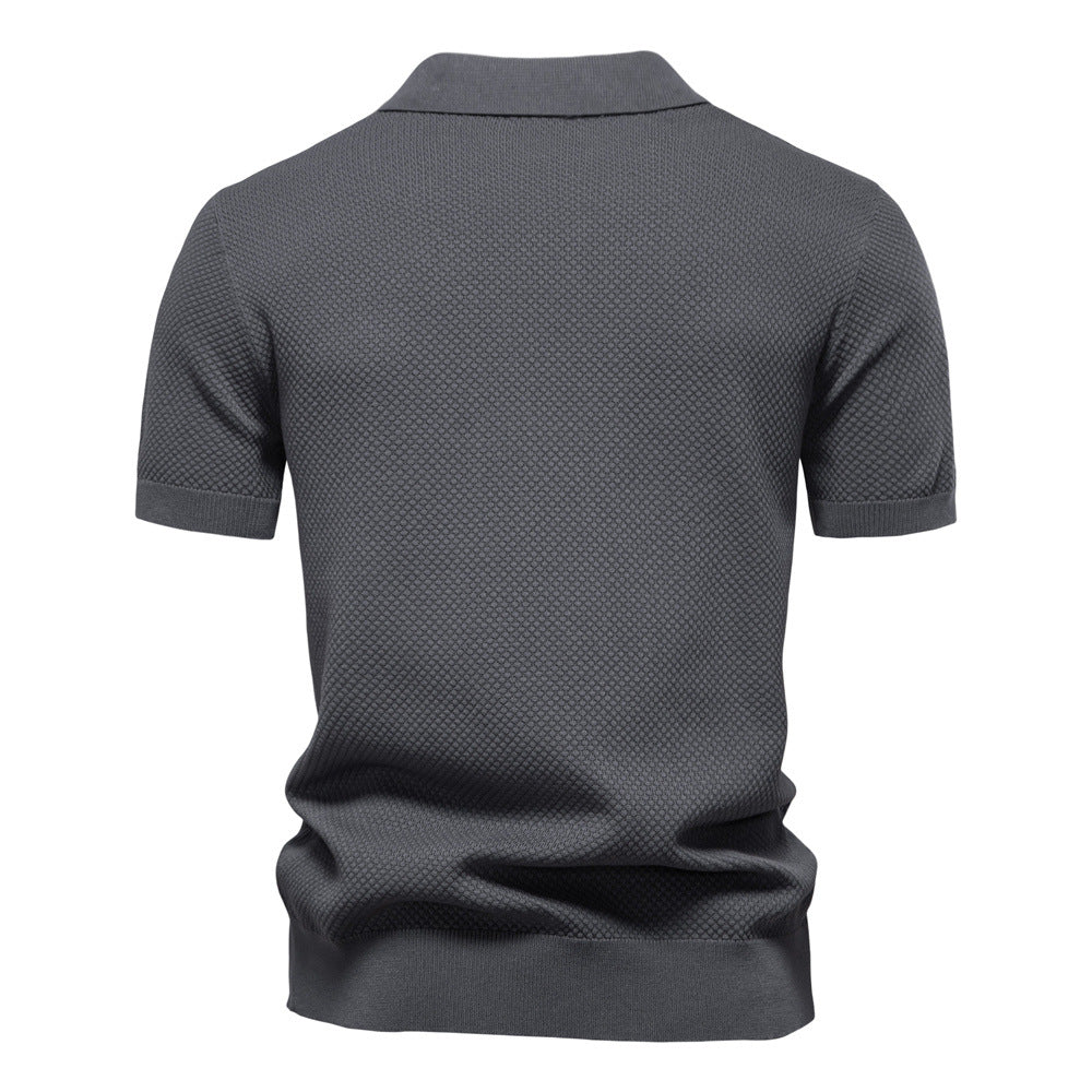 Herren Kurzärmliges Polo-Shirt mit strukturiertem Design Echoarchiv