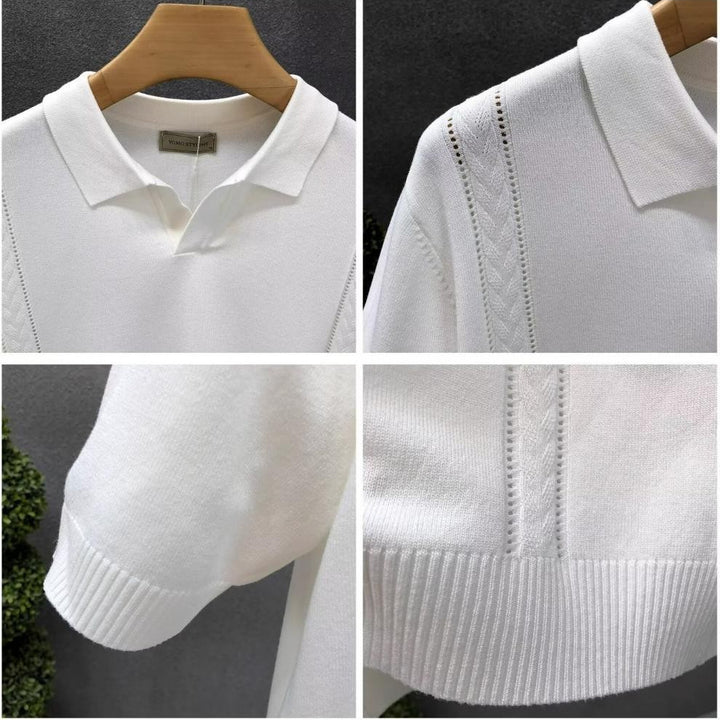 Herrenmode Kurzarm-Polo mit strukturiertem Stricklook Echo Archive