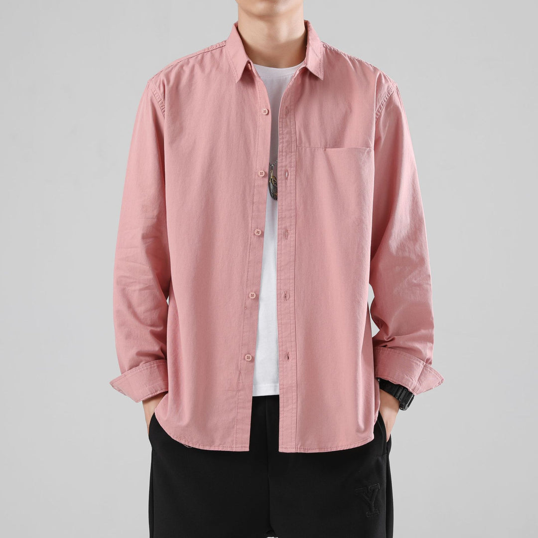 Herren Lockeres Baumwoll-Overshirt mit Brusttasche und leichter Struktur Echo Archiv
